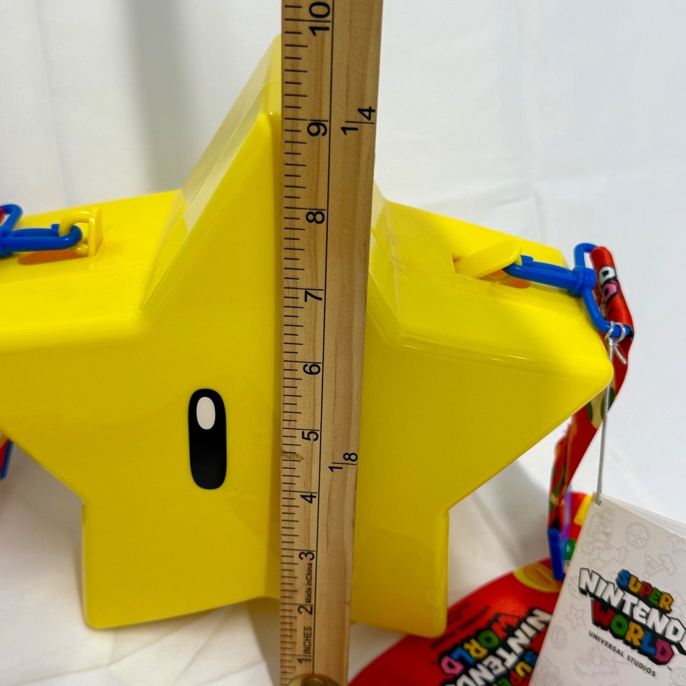 Super Nintendo World Universal Studios Star Popcorn Bucket Yellow LED Lights New - Picture 6 of 7